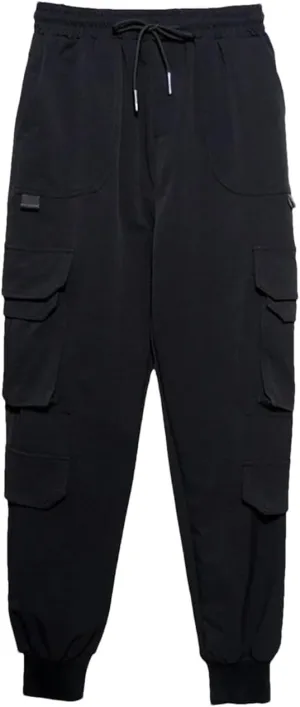 Women Fashion Spring Autumn High Elastic Waist Long Harem Trousers Loose Fit Pants Pockets
