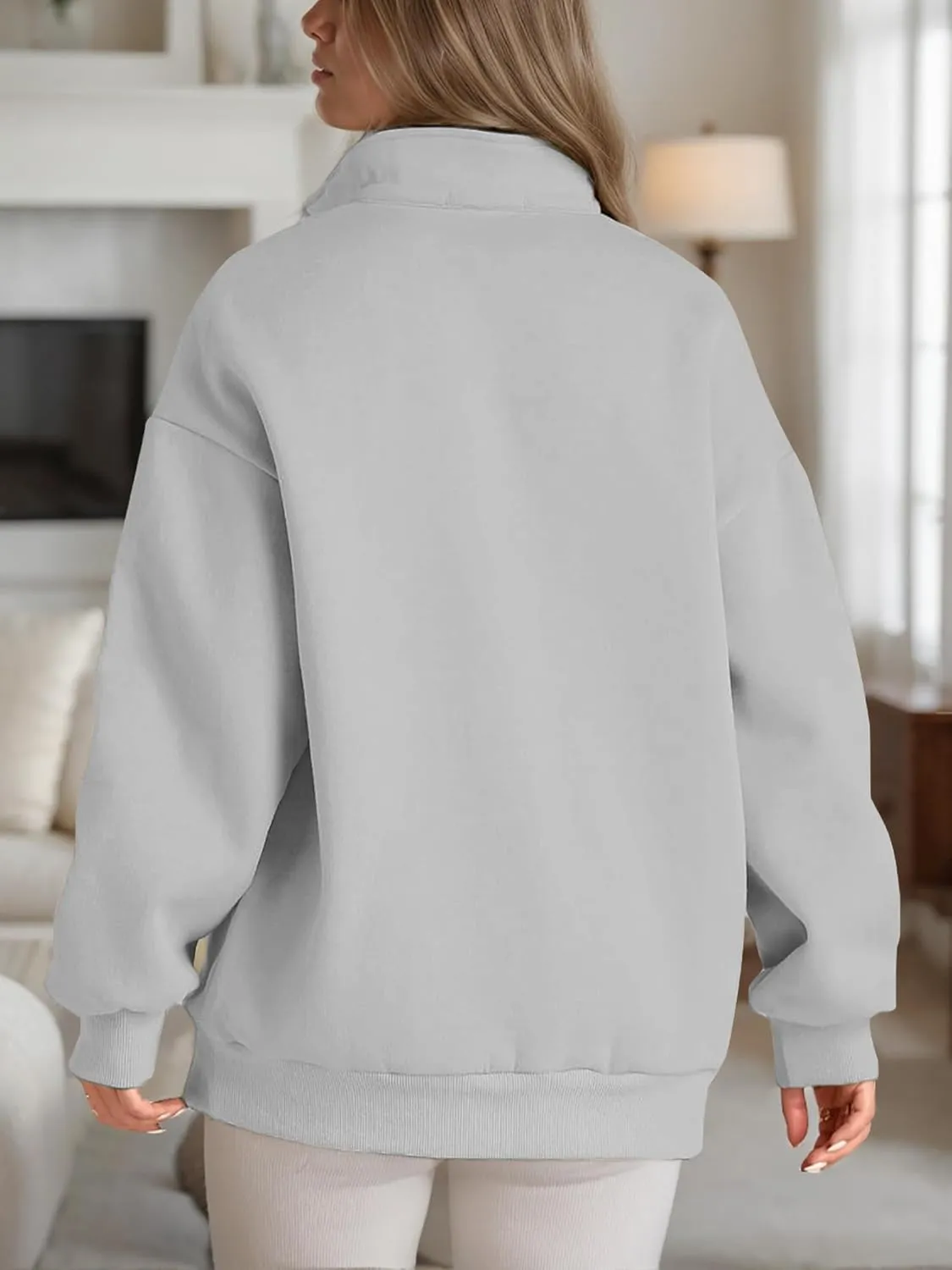 Women Half Zip Oversized Sweatshirts Fall Fashion Hoodies Pullover Long Sleeve Shirts Clothes