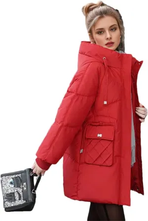 Women Loose Thicken Cotton Padded Coats Casual Hoodies Big Pockets Long Sleeve Down Jackets Winter Outerwears
