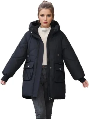 Women Loose Thicken Cotton Padded Coats Casual Hoodies Big Pockets Long Sleeve Down Jackets Winter Outerwears