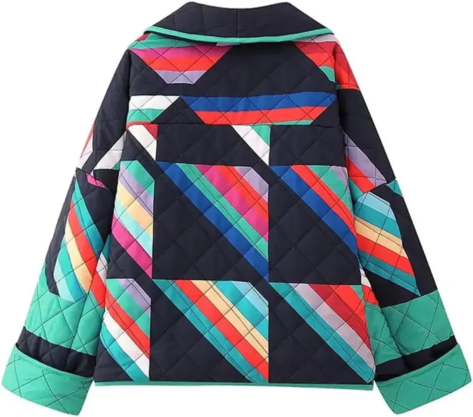 Women Oversize Cotton Padded Coat Long Sleeve Open Front Loose Jacket Top Parkas