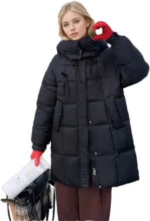 Women Short Winter Jacket Warm Hooded Down Cotton Casual Loose Outwear Korean Cotton-Padded Coat