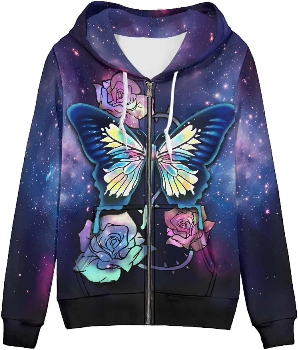 Women Zip Up Hoodie Fall Jacket Long Sleeve Hoodies for Teen Girls Clothes with Pocket