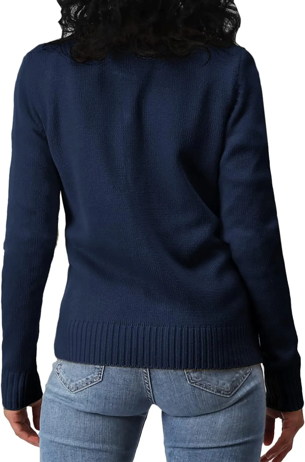 Women's Casual Slim Fit Cardigan Sweaters Long Sleeve Button Down Lightweight Waist Length