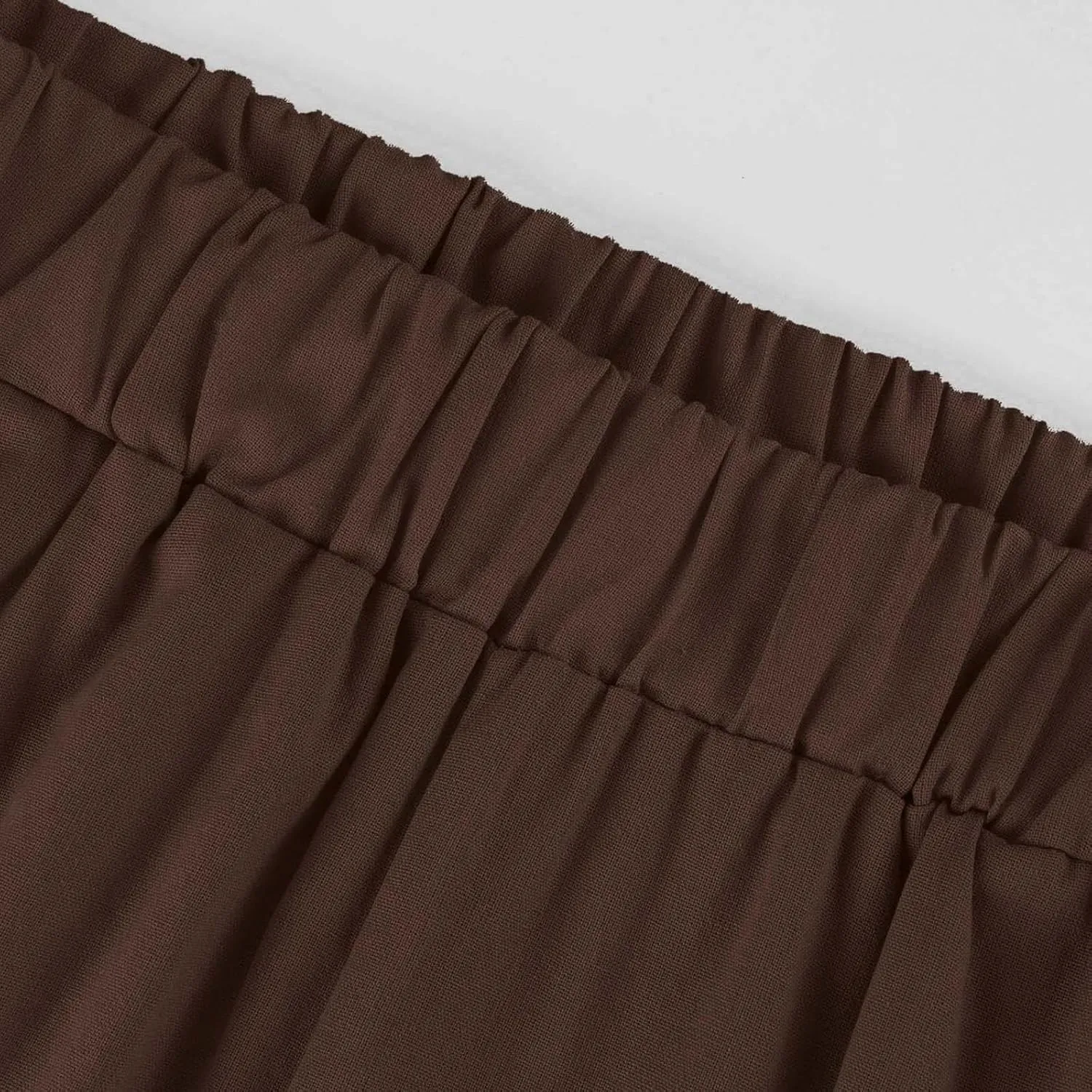 Womens Cotton Linen Pants 2025 Trendy Loose Fit Hight Elastic Waist Lightweight Summer Wide Leg Trousers with Pockets