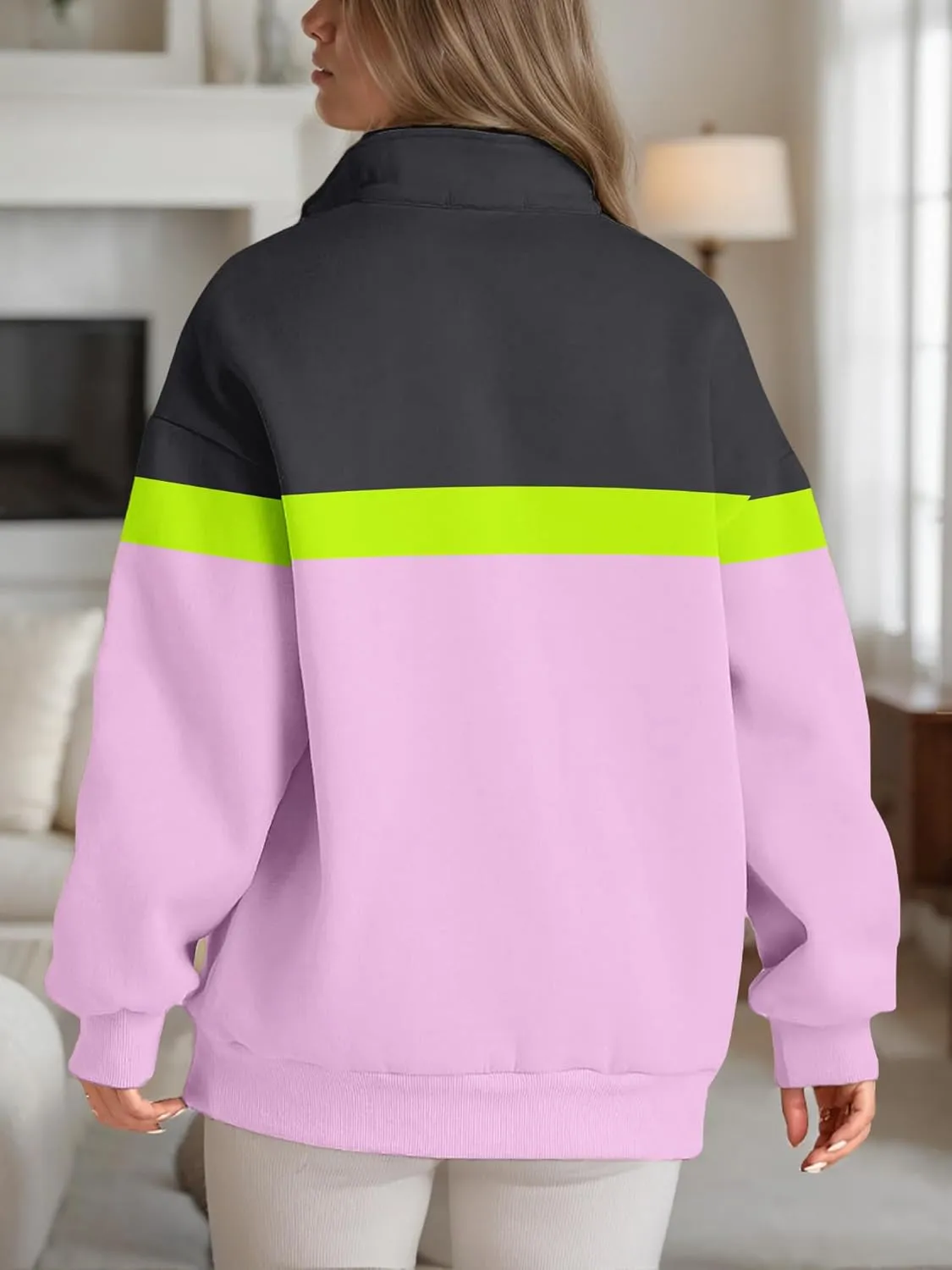 Womens Half Zip Sweatshirts Fall Fashion Oversized Hoodies Pullover Long Sleeve Shirts Clothes