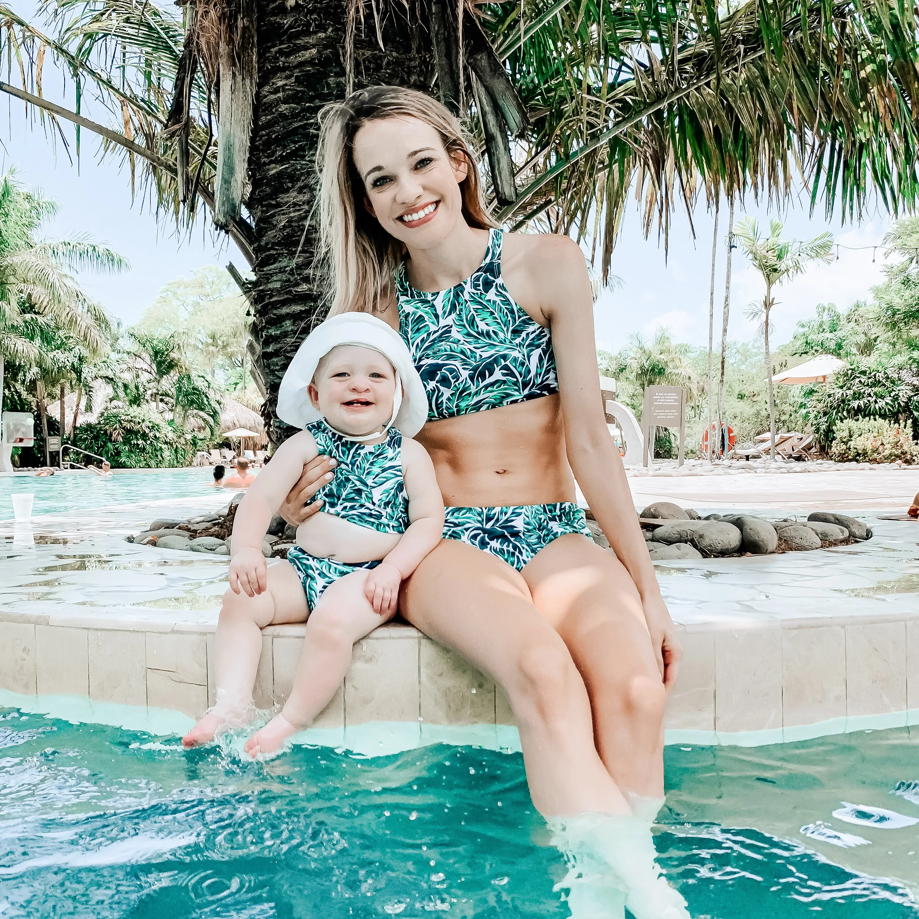 Women's Halter Bikini Top | "Palm Leaf"