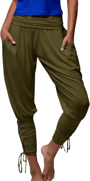 Womens Hippie Ankle Banded Harem Yoga Pants Gypsy Aladdin Pants Medieval Viking Navigator Pirate Renaissance Pants