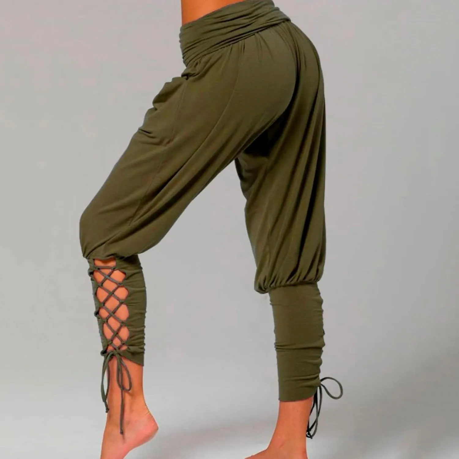 Womens Hippie Ankle Banded Harem Yoga Pants Gypsy Aladdin Pants Medieval Viking Navigator Pirate Renaissance Pants