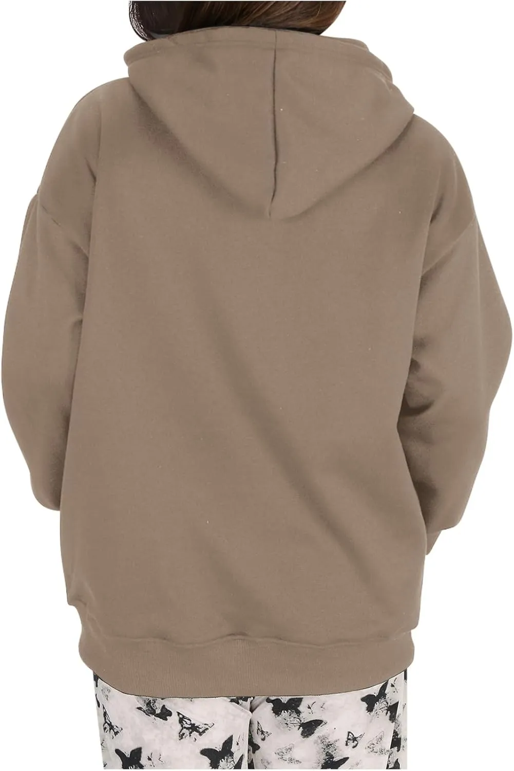 Women's Oversized Hoodies 2024 Solid Color Casual Long Sleeve Sweatshirt Trendy Pullover Tops with Pocket Fall Winter