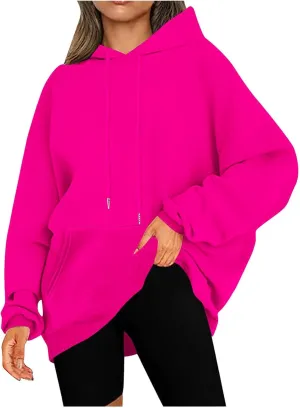 Womens Oversized Pullover Hoodie with Pocket Sweatshirt Fleece Fashion 2025 Casual Loose Long Sleeve Tops