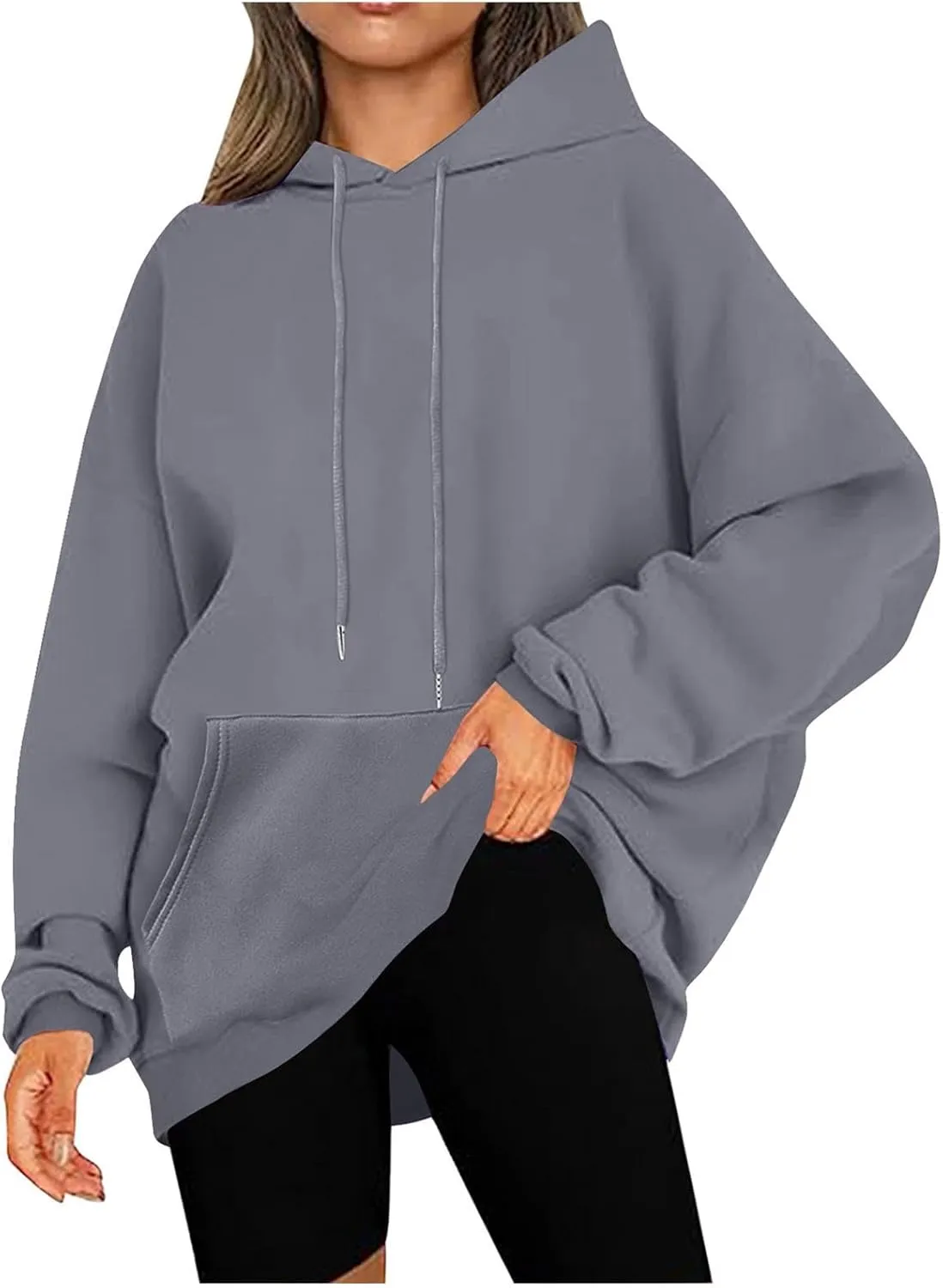 Womens Oversized Pullover Hoodie with Pocket Sweatshirt Fleece Fashion 2025 Casual Loose Long Sleeve Tops