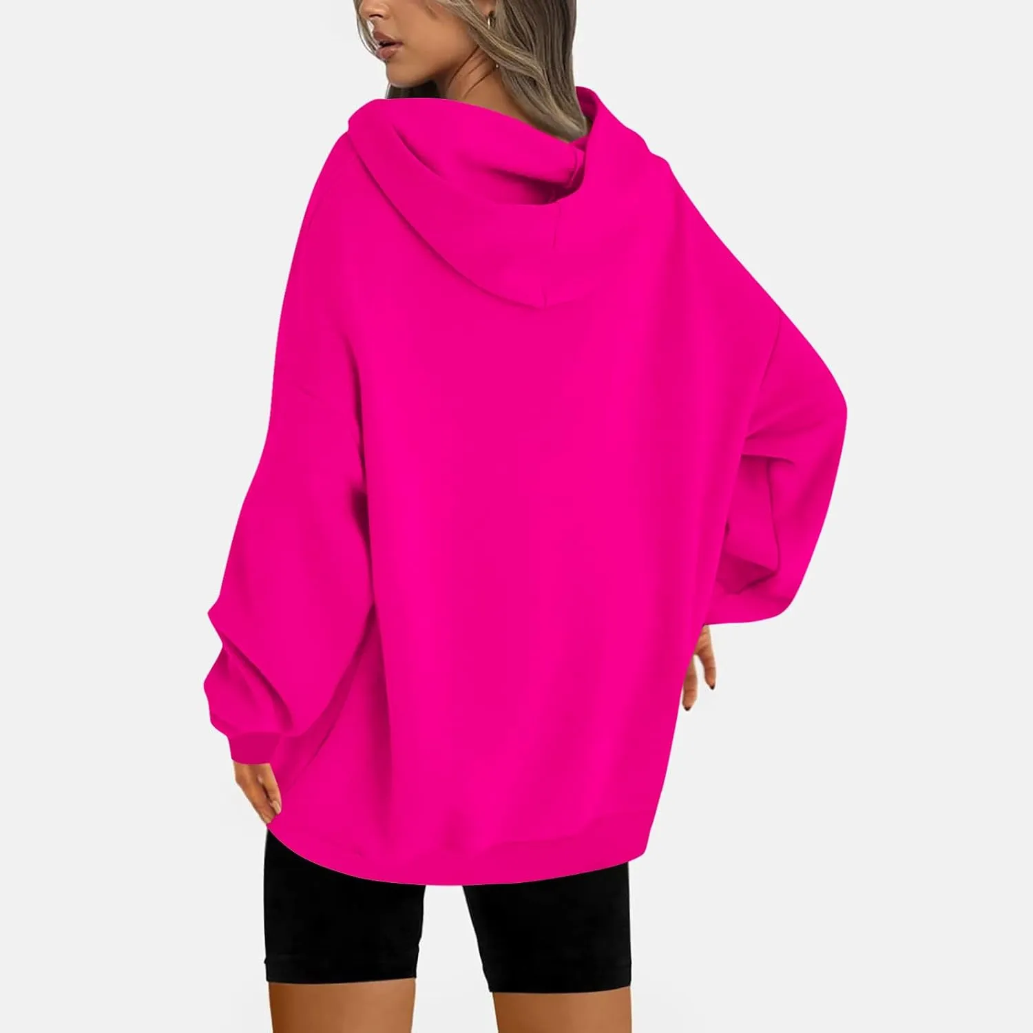 Womens Oversized Pullover Hoodie with Pocket Sweatshirt Fleece Fashion 2025 Casual Loose Long Sleeve Tops