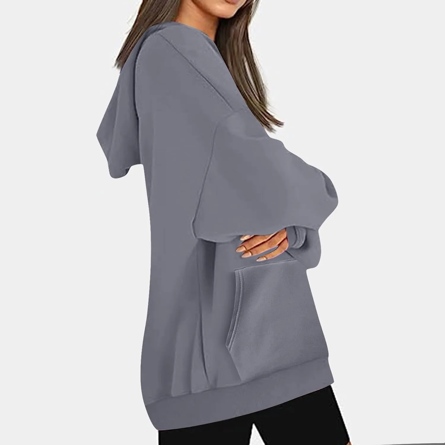 Womens Oversized Pullover Hoodie with Pocket Sweatshirt Fleece Fashion 2025 Casual Loose Long Sleeve Tops
