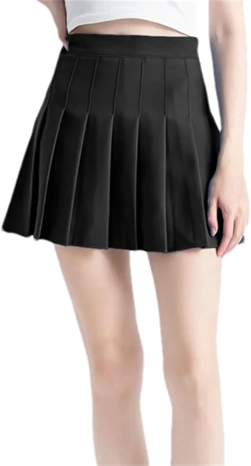 Women's Pleated Mini Skirt  High-Waisted Athletic Skort for Tennis Golf Running and Casual