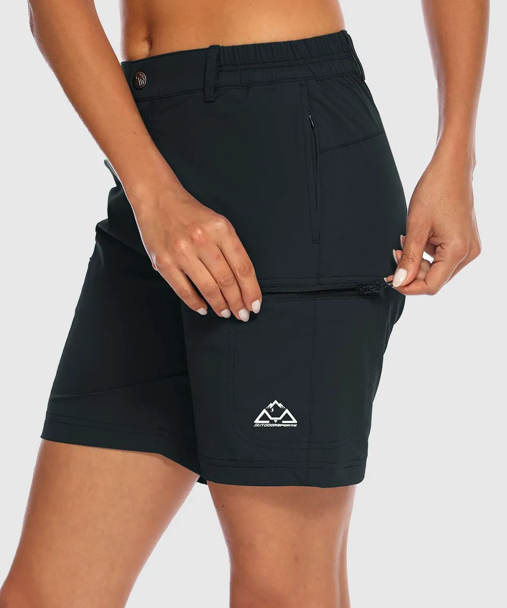 Women's Quick Dry Lightweight Stretchy Cargo Shorts--Plus