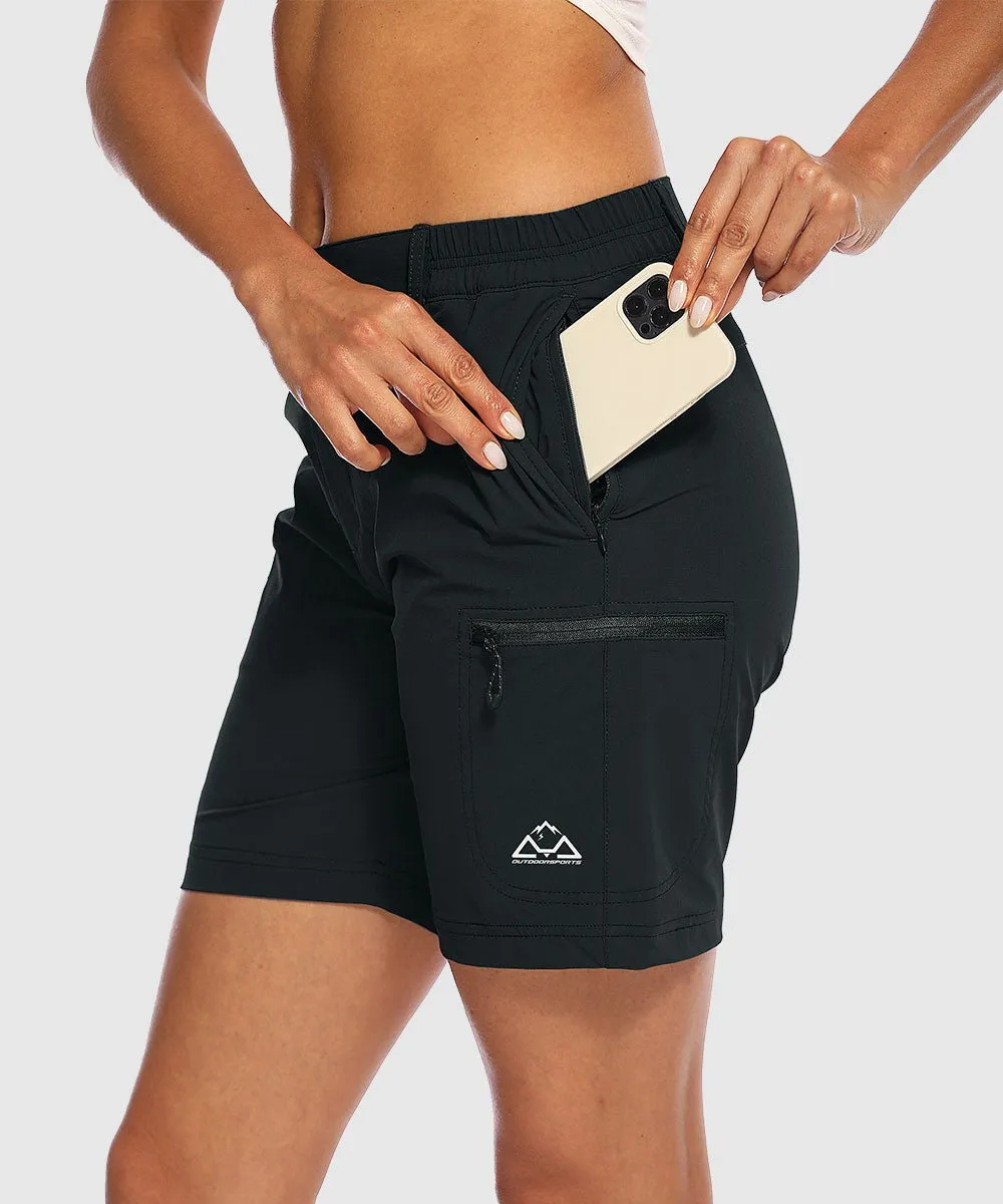 Women's Quick Dry Lightweight Stretchy Cargo Shorts--Plus
