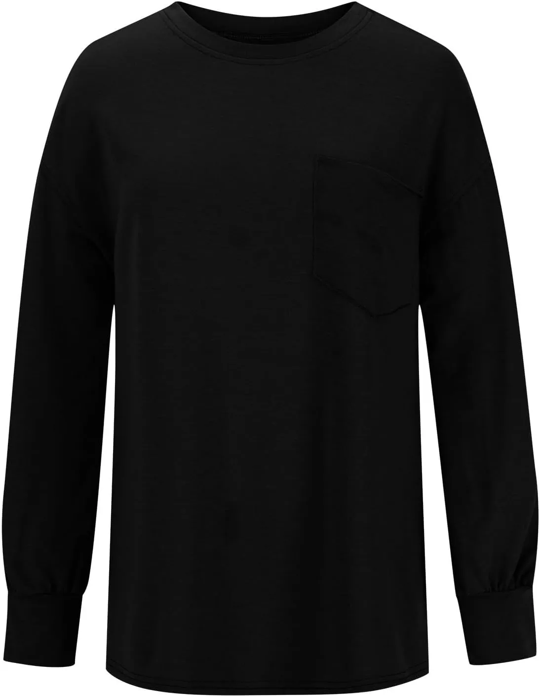 Womens Sweatshirts 2024 Casual Fall Tops Crewneck Long Sleeve Shirts Dropped Shoulder Loose Fit Basic T Shirts