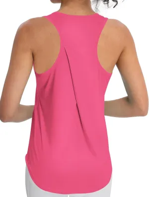 Women's Workout Tank Tops Racerback Top Sleeveless Running Shirts Athletic Gym Sports UPF 50 