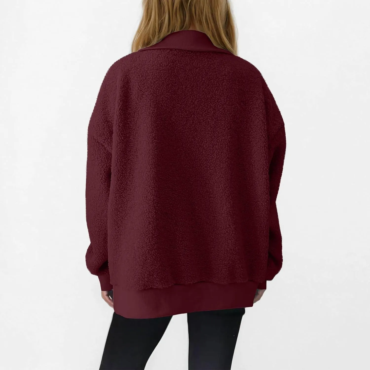 Women's Zip Up Sweatshirt Sherpa Fuzzy Fleece Hoodies Cozy Pullover Soft Sweaters Tops 2024 Fall Trendy Clothes