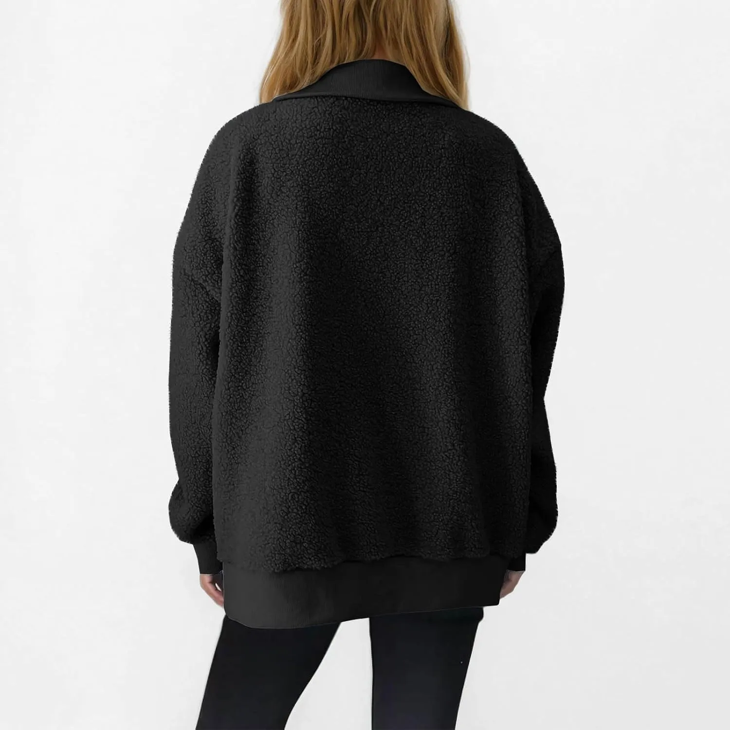 Women's Zip Up Sweatshirt Sherpa Fuzzy Fleece Hoodies Cozy Pullover Soft Sweaters Tops 2024 Fall Trendy Clothes
