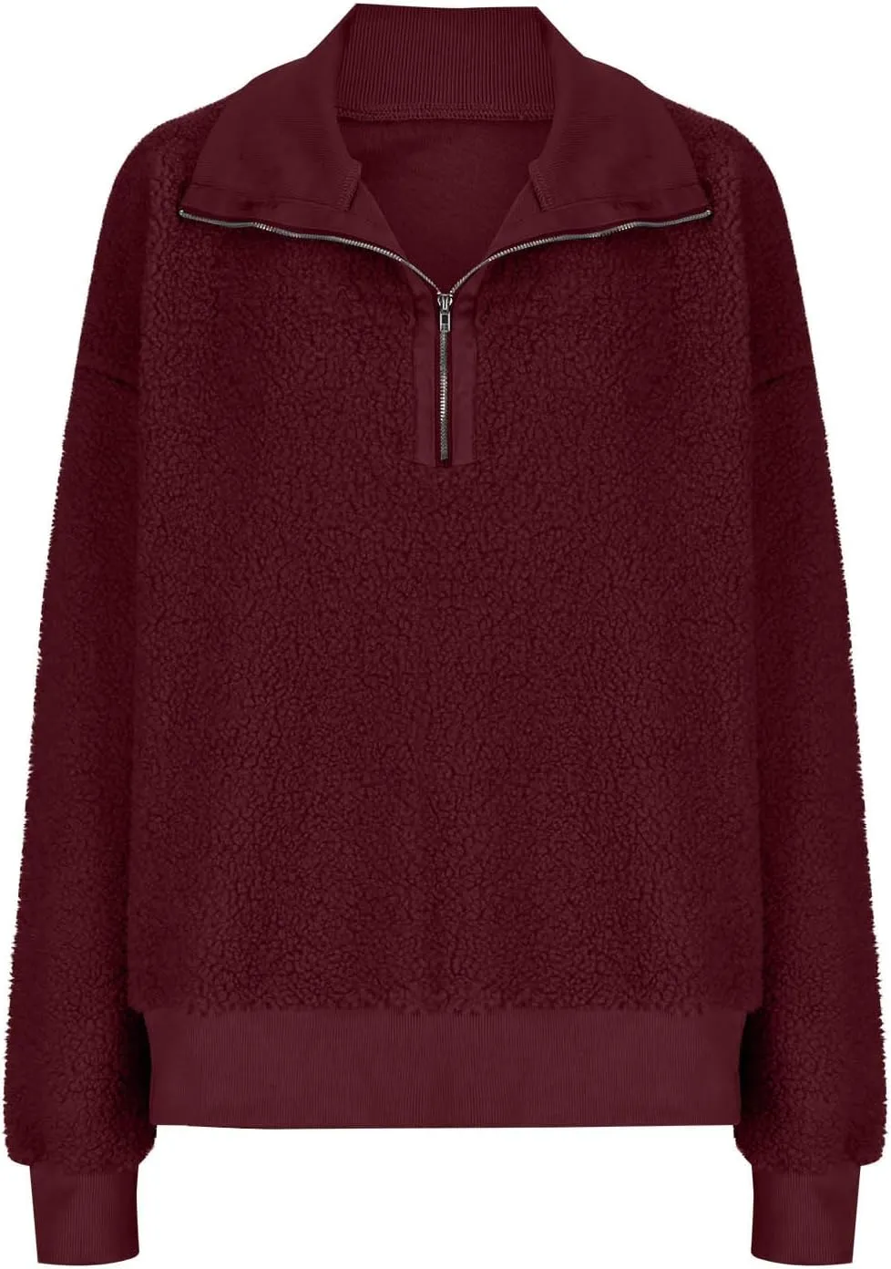Women's Zip Up Sweatshirt Sherpa Fuzzy Fleece Hoodies Cozy Pullover Soft Sweaters Tops 2024 Fall Trendy Clothes