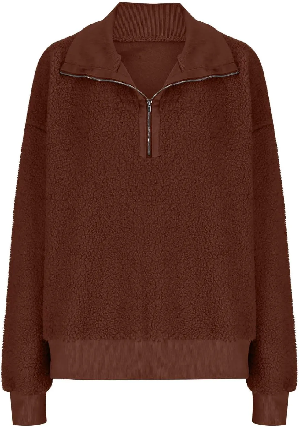 Women's Zip Up Sweatshirt Sherpa Fuzzy Fleece Hoodies Cozy Pullover Soft Sweaters Tops 2024 Fall Trendy Clothes
