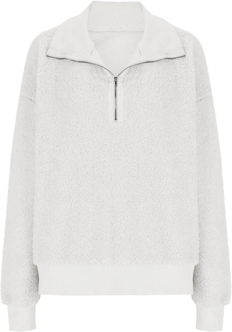Women's Zip Up Sweatshirt Sherpa Fuzzy Fleece Hoodies Cozy Pullover Soft Sweaters Tops 2024 Fall Trendy Clothes