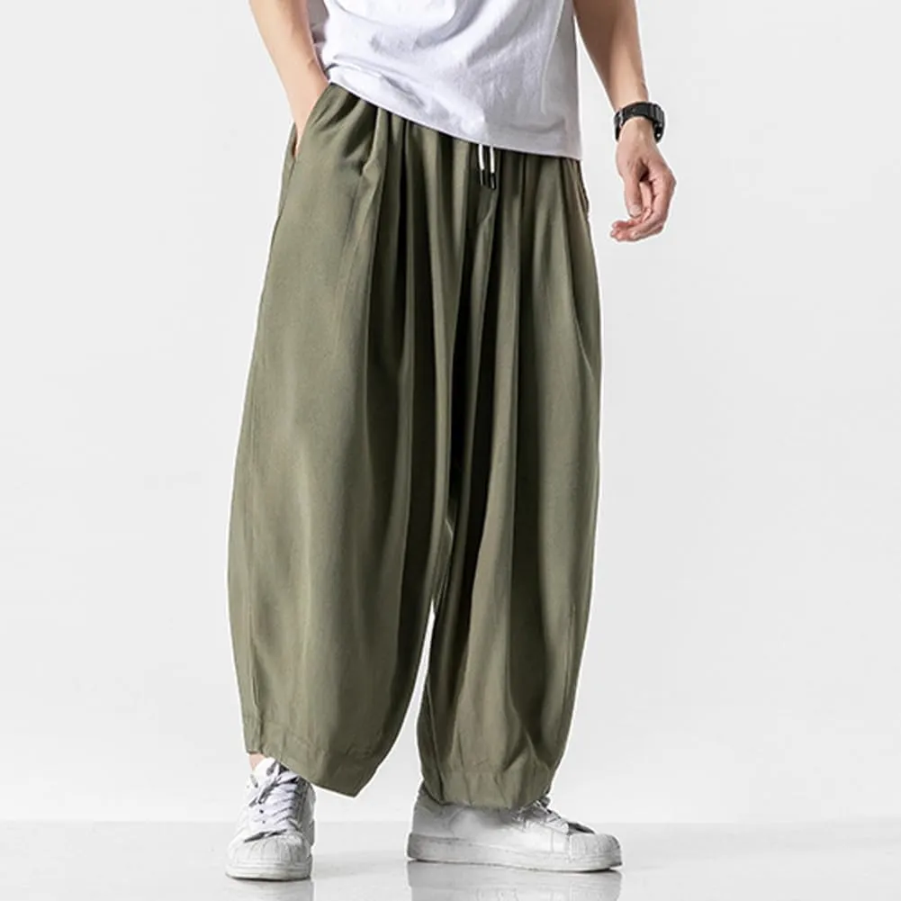XYGJZ Mens Casual Elastic Waist Pants Summer Lightweight Harem Pants