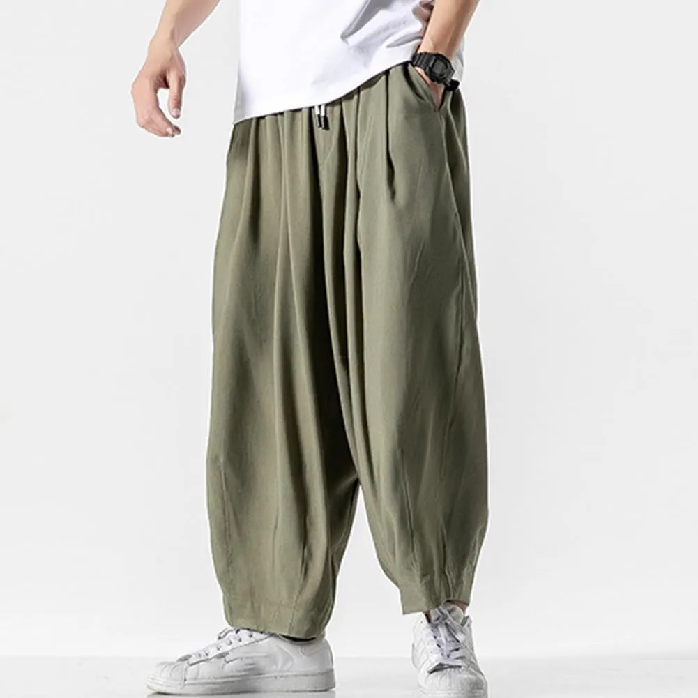 XYGJZ Mens Casual Elastic Waist Pants Summer Lightweight Harem Pants