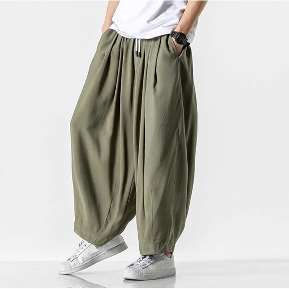 XYGJZ Mens Casual Elastic Waist Pants Summer Lightweight Harem Pants