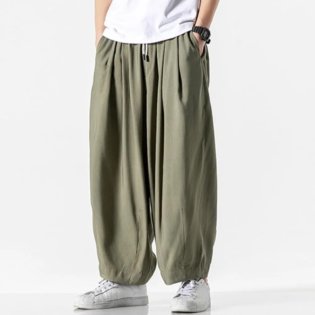 XYGJZ Mens Casual Elastic Waist Pants Summer Lightweight Harem Pants