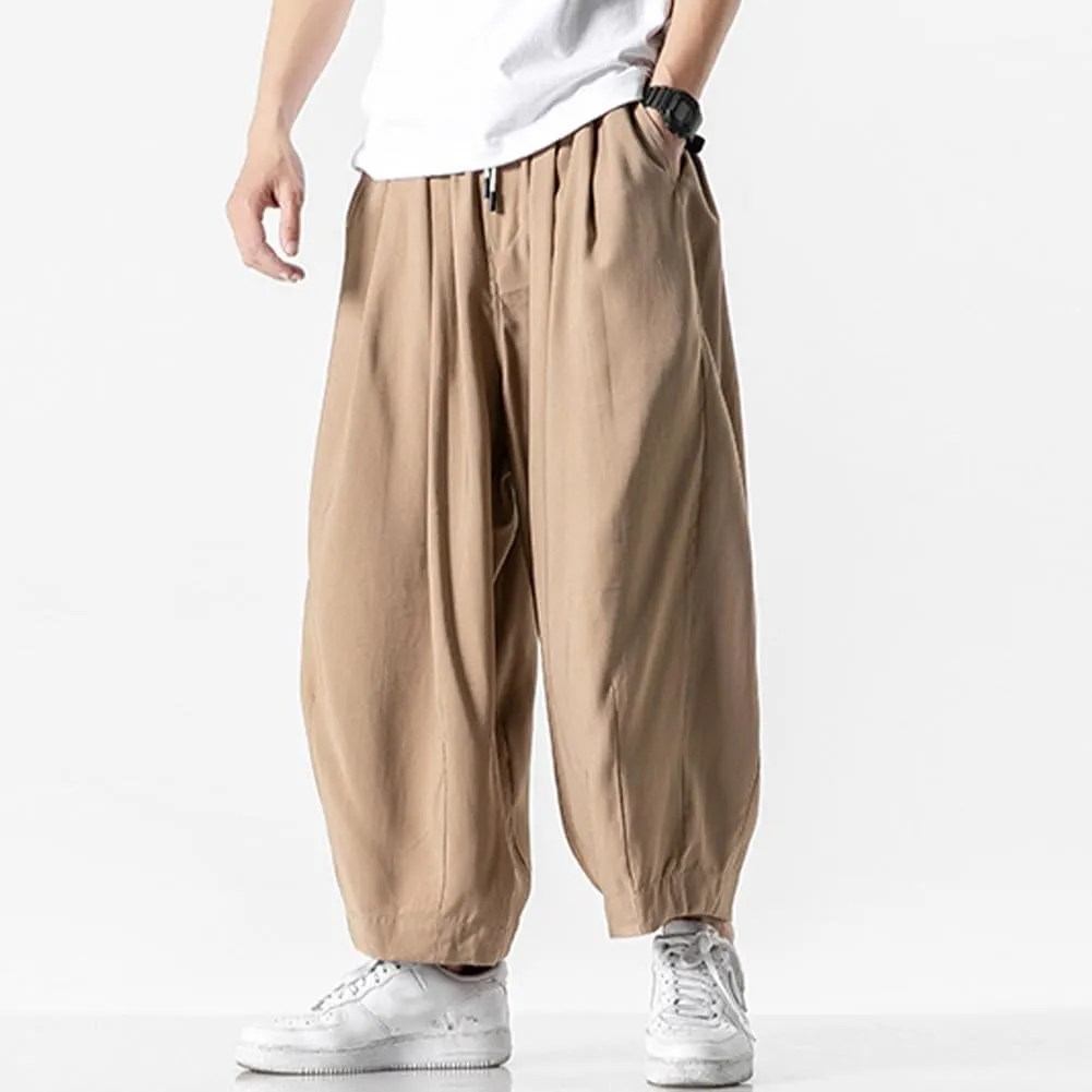 XYGJZ Mens Casual Elastic Waist Pants Summer Lightweight Harem Pants
