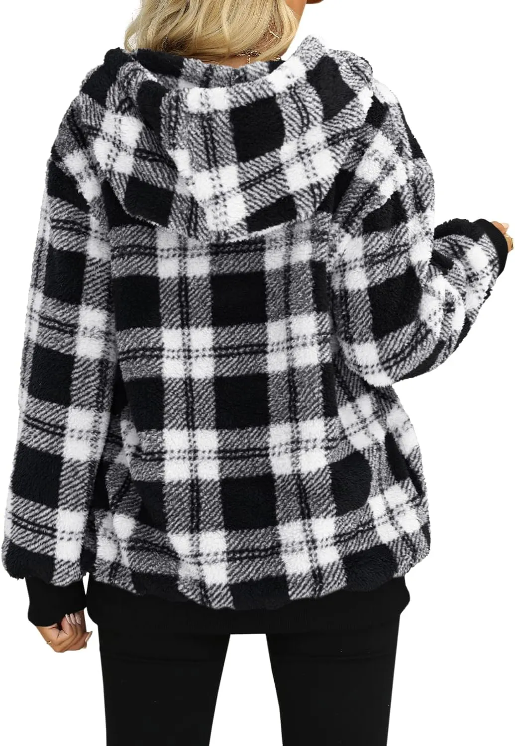 Yanekop Womens Hoodies Sherpa Pullover Sweater Fuzzy Fleece Sweatshirt Oversized Hoodie Cozy Outerwear with Pockets