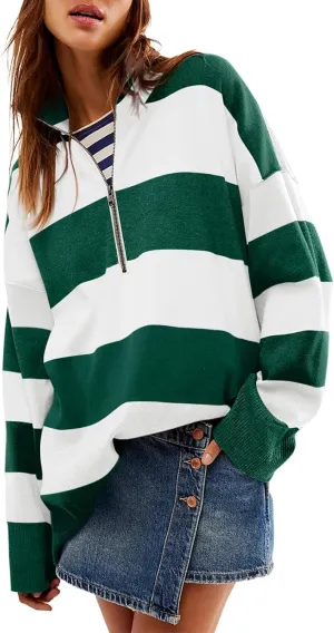 Yousify Oversized Womens Sweaters Fall 2024 Half Zipper Turtleneck Sweater Long Sleeve Tops S-2XL
