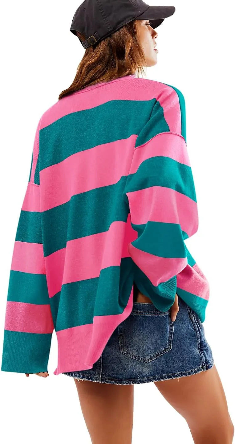 Yousify Oversized Womens Sweaters Fall 2024 Half Zipper Turtleneck Sweater Long Sleeve Tops S-2XL