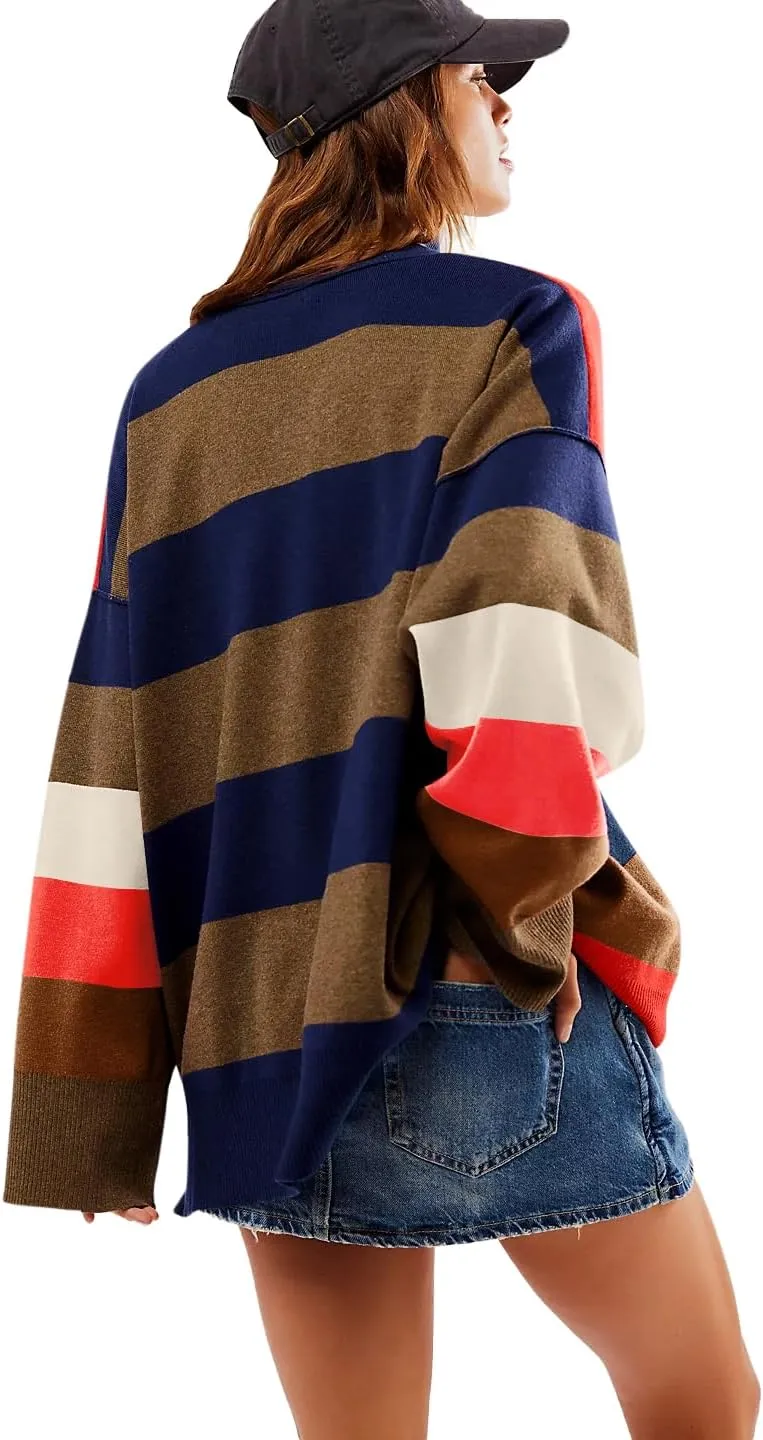 Yousify Oversized Womens Sweaters Fall 2024 Half Zipper Turtleneck Sweater Long Sleeve Tops S-2XL
