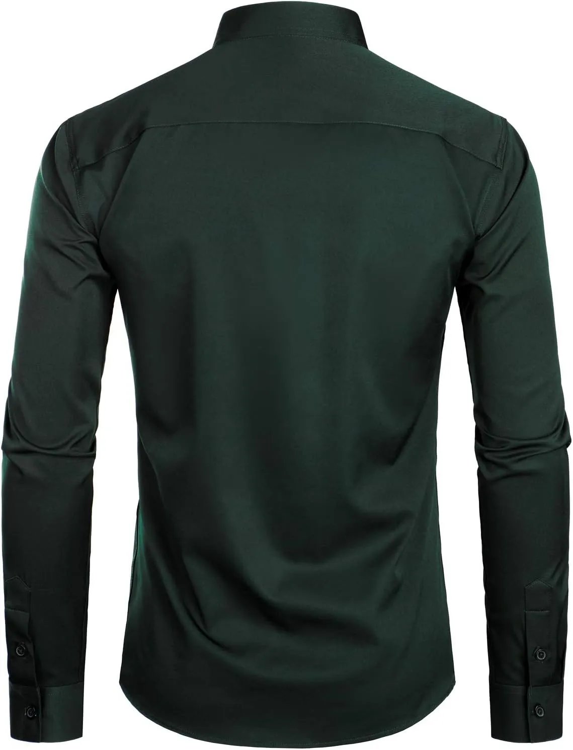 ZEROYAA Men's Banded Collar Slim Fit Long Sleeve Casual Button Down Dress Shirts with Pocket
