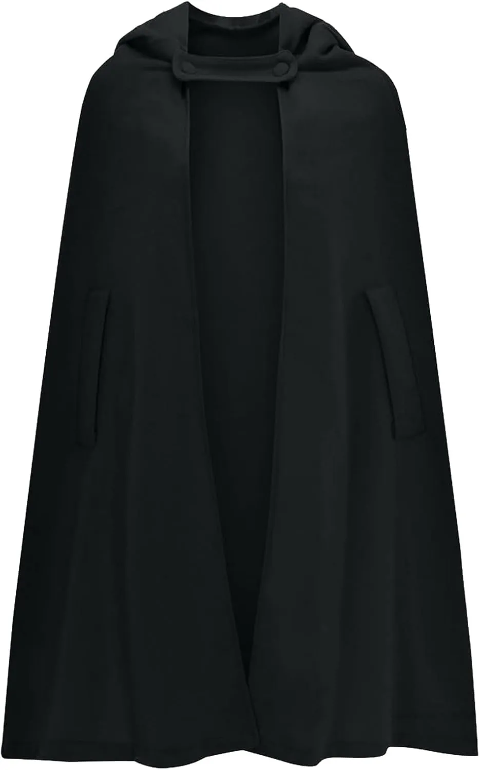 ZYXTIM Womens Stylish Cozy Velvet Hooded Cloak Cape Cosplay Costumes Button Up Winter Windproof Cloak Woolen Coat